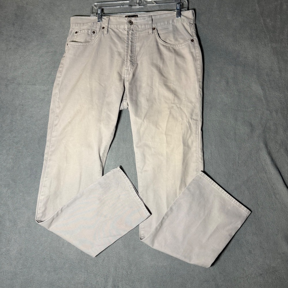 Civilianaire Chino Pants 34x33 Gray Slim Straight Twill 5 Pocket